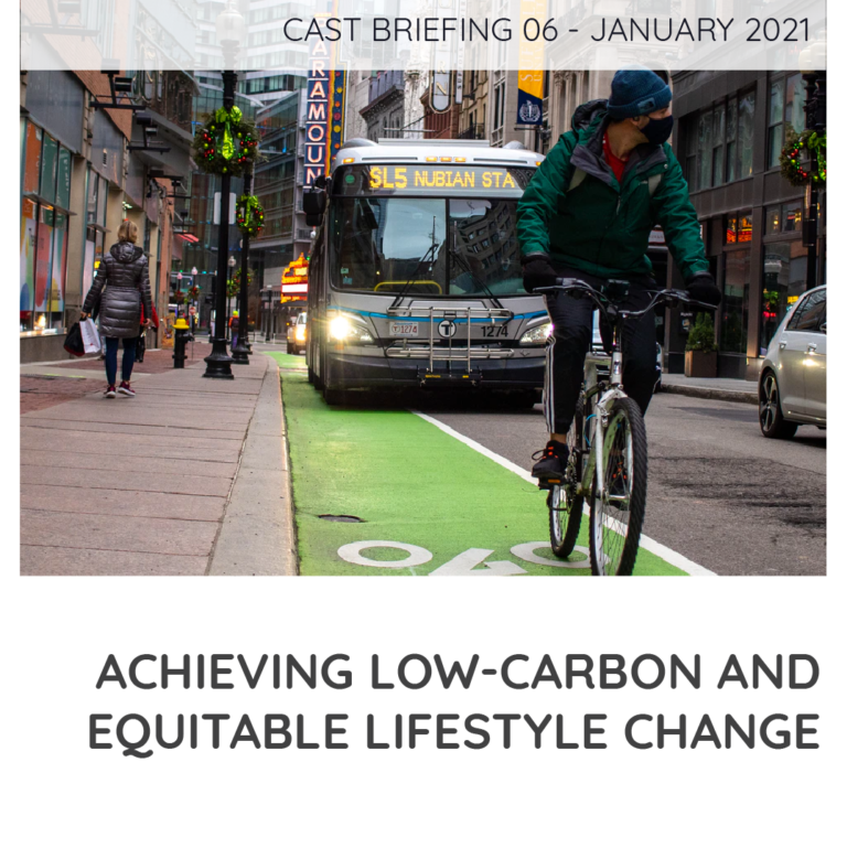 CAST Briefing 06: Achieving low carbon and equitable lifestyle change