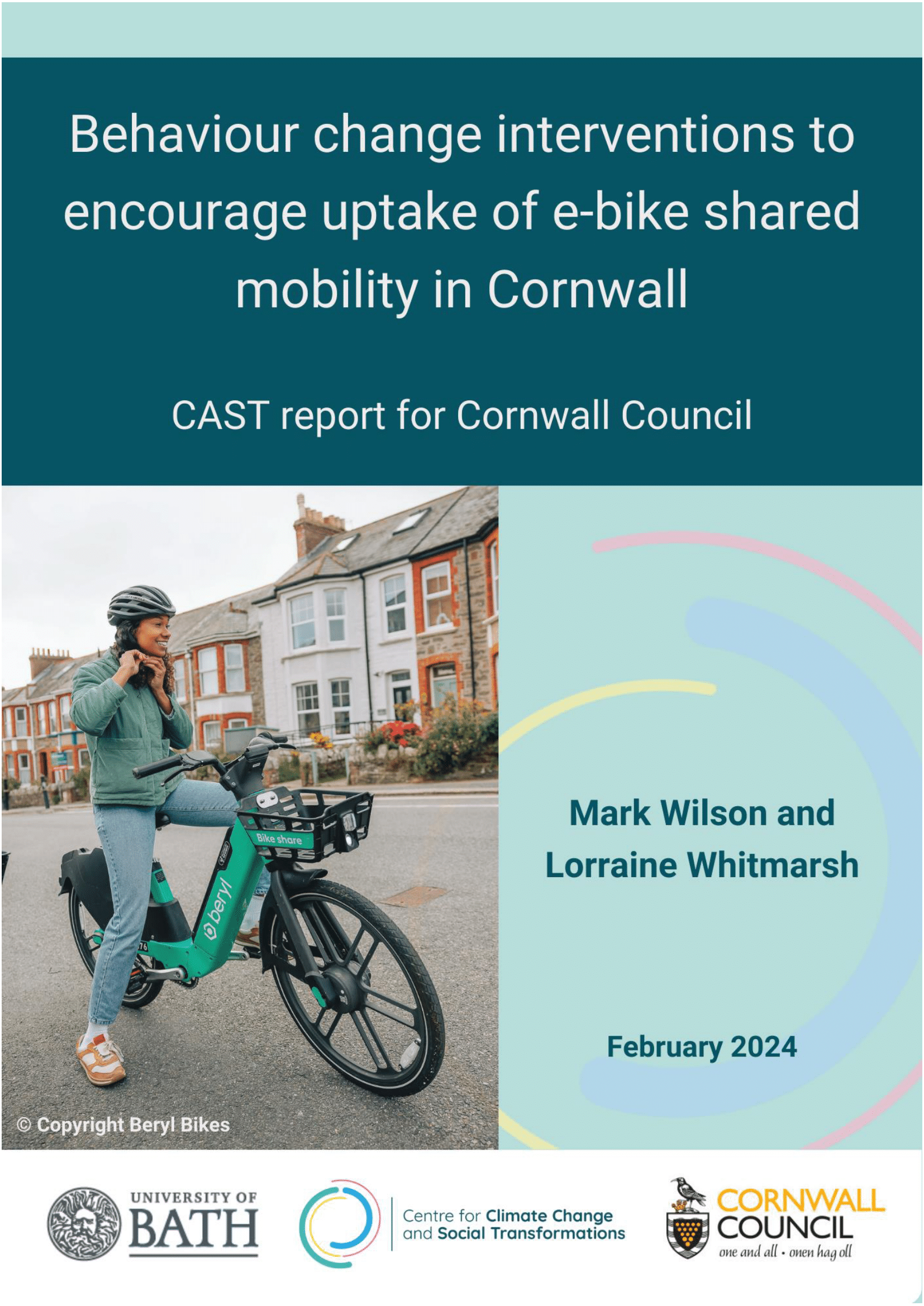Behaviour change interventions to encourage uptake of e-bike shared mobility in Cornwall